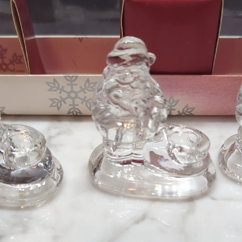 Williams Sonoma Santa Tiny Taper Holders - Red